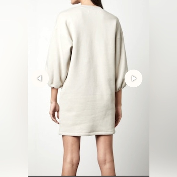 Velvet by Graham & Spencer Jensen Sweatshirt Beige Mini Dress Size XS - Picture 3 of 13